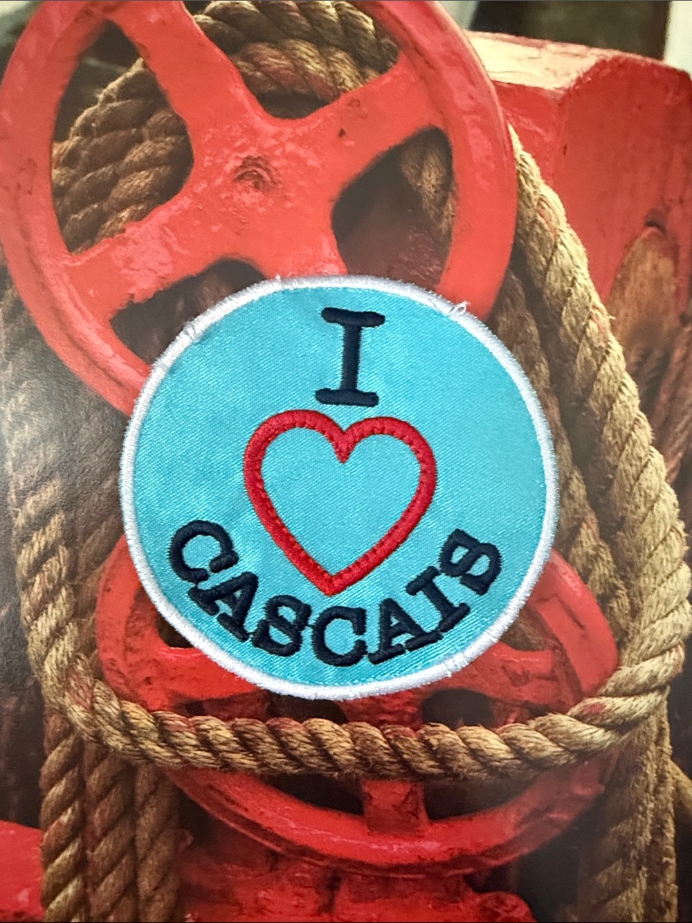 I Heart Cascais Blue Embroidered Patch